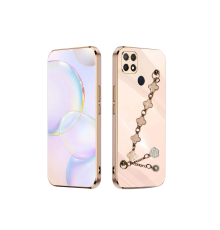 OPPO A15s ELÇEK ŞANZELİZE KILIF ROSE GOLD