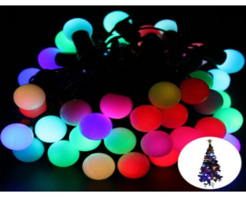 5 Metre 28 Led Fişli RGB Mini Top Led Siyah Kablo