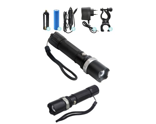 Km-110 Profesyonel Şarjlı El Feneri Ledli+flashlight+zoom Özellikli 6 Parça Full Set