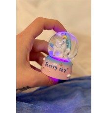 Unicorn Starry Sky Işıklı Mini Kar Küresi