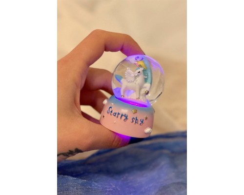 Unicorn Starry Sky Işıklı Mini Kar Küresi