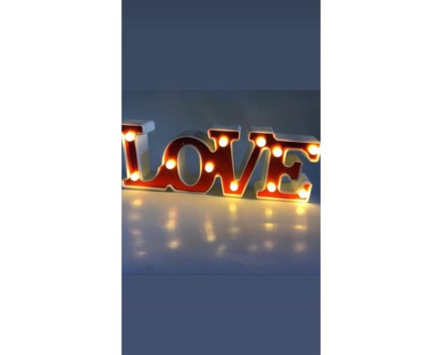 Led Işıklı Love Yazısı Gece Lambası