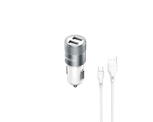 2.1A 10 Watt 2 x USB 1 Mt Type-C Kablo Araç İçi Şarj AC38