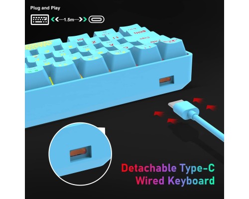 Mekanik 19 Rgb Usb-C Kablolu Mini Oyun Klavyesi T60