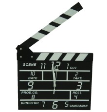 Clapperboard Clock  Analog Klaket Duvar Saati