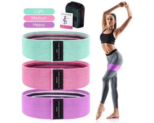 Loop Band Direnç Bandı Spor Egzersiz Aerobik Pilates Squat Lastiği Fitness Yoga 3 Lü Set