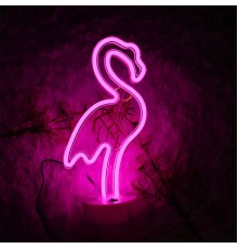 Pembe Flamingo Model Neon Led Işıklı Masa Lambası Dekoratif Aydınlatma Gece Lambası