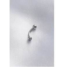 316l Cerrahi çelik Gümüş Renk Minimal Toplu Beyaz Taş Detay Banana Piercing - Tj-pr1141