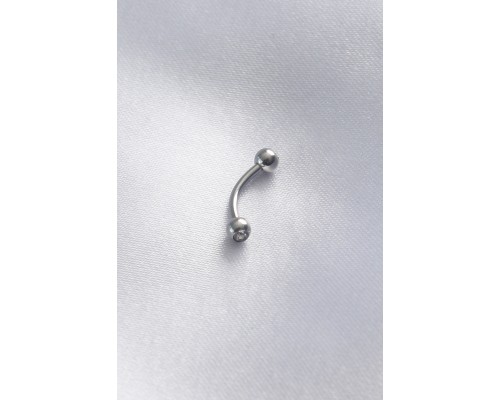 316l Cerrahi çelik Gümüş Renk Minimal Toplu Beyaz Taş Detay Banana Piercing - Tj-pr1141