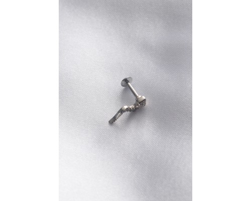 316l Cerrahi çelik 6 Mm Gümüş Renk Yılan Tragus Piercing - Tj-pr1177