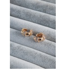 Gold Renk Zirkon Taşlı Earcuff Pirinç Kadın Kıkırdak Küpe - Tj-bkp7781