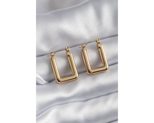 316l çelik Gold Renk Kare Model Kadın Küpe - Tj-bkp8308