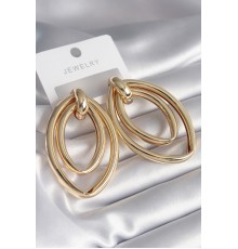 Pirinç Gold Renk Oval Model Kadın Küpe - Tj-bkp8458