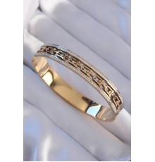 316L Çelik Gold Renk Zirkon Taşlı Tiffany Model Kelepçe - TJ-BB6188