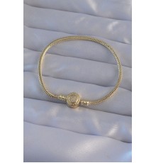 Pirinç Gold Renk Zirkon Taşlı Charm Bileklik - TJ-BB6224