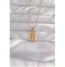 316l çelik Gold Renk çiçek Model Vintage Kolye - Tj-bko9057