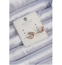 Xuping Rose Renk Zirkon Taşlı Bombeli Topçuk Earcuff Küpe - Tj-bkp9422