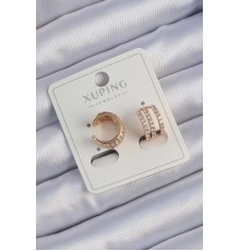 Xuping Rose Renk Sıralı Zirkon Taşlı Earcuff Küpe - Tj-bkp9423