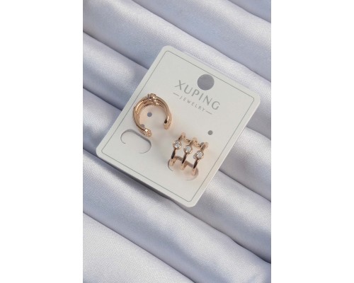 Xuping Rose Renk Zirkon Taşlı Earcuff Küpe - TJ-BKP9439