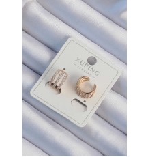 Xuping Rose Renk Zirkon Taş Kaplama Earcuff Küpe - Tj-bkp9471