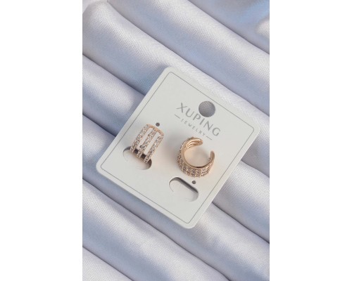 Xuping Rose Renk Zirkon Taş Kaplama Earcuff Küpe - TJ-BKP9471