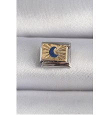 316L Çelik Gümüş Renk Gold Hilal İşlemeli Nomination Charm - TJ-BC1017