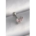 316L Çelik Gümüş Renk Pembe Zirkon Taşlı Kelebek Tragus Piercing - TJ-PR1241