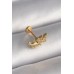 316L Çelik Gold Renk Zirkon Taş Detaylı Yaprak Model Tragus Piercing - TJ-PR1342