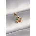 316L Çelik Gold Renk Renkli Zirkon Taşlı Yıldız Model Tragus Piercing - TJ-PR1354