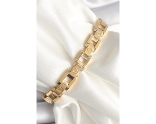 316L Çelik Gold Renk Unisex Bileklik - TJ-BB6497