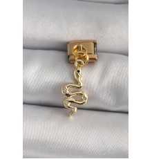 316L Çelik Gold Renk Sallantı Yılan Model Nomination Charm - TJ-BC1199