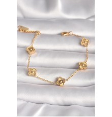 316L Çelik Gold Renk Baby Boy Yonca Model İşleme Detay Kadın Bileklik - TJ-BB6641