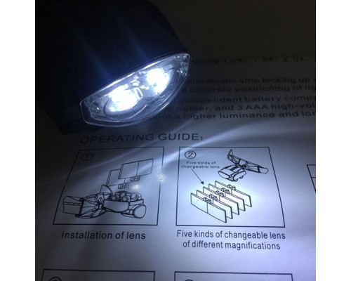 2 Led Aydınlatıcı 5 Lens Plakaları Kask Büyüteç Cerrahi Tamir Büyüteç