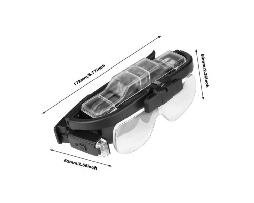 Şarjlı Gözlük Tip Büyüteç Mercek Lup Lensleriyle Taşıma Çantalı 11642Dc