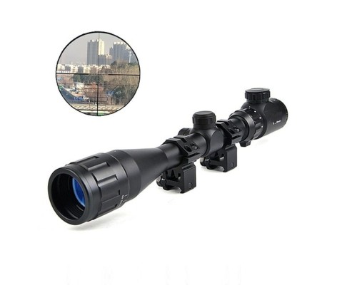 4-12x40 Aoeg Dürbünü Mil Dot Kırmızı - Yeşil Lens Koruyucu