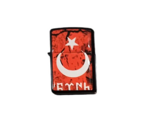 Damla Baskılı Zippo çakmak + Benzin Kayı Ayyildiz