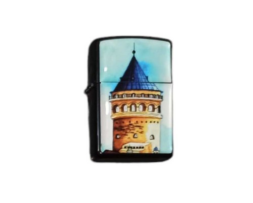 Damla Baskılı Zippo çakmak + Benzin Galata