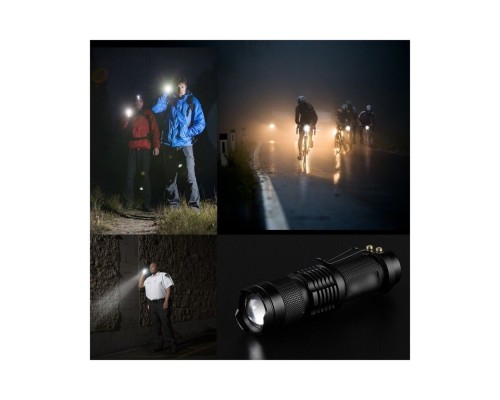 KM-87 Polis Tipi Zoomlu Şarjlı Metal Dağ Kamp Cep Feneri Cree Led 2300 Lumens