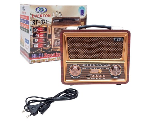 USB/TF/FM/Bluetooth Destekli Nostaljik Radyo RT-821