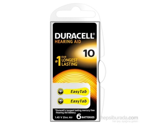 Duracell 10 Numara 6 Lı İşitme Cihazı Pili