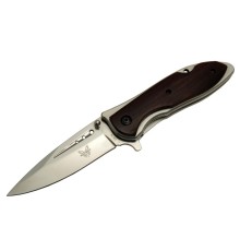 Benchmade Da76 Kahverengi Kamp çakı 20cm- Yarı Otomatik, Kemerlikli, Ahşap Sap, Oluklu Bıçak