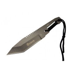 Böker A 13 Metal Outdoor Bıçak 23cm - İpli Sap, Tırtıklı Sırt, Kılıflı