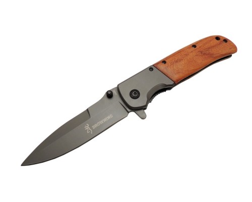 Browning Da 86 Kahverengi Kamp çakı 22,5cm - Yarı Otomatik, Kemerlikli, Ahşap Sap, Kutulu