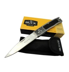 Buck Knives BK-001BRV Kamp Çakı 23 cm - Metal İşlemeli Sap, Kılıflı