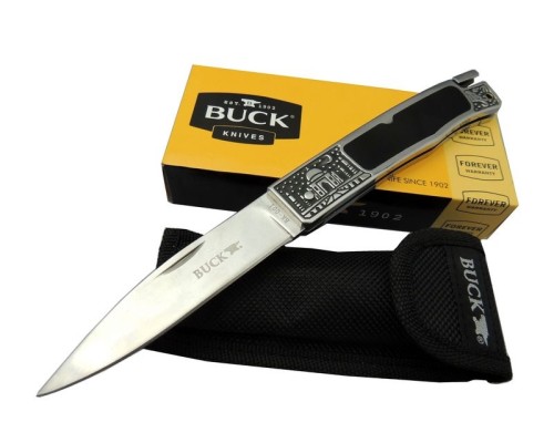 Buck Knives BK-001BRV Kamp Çakı 23 cm - Metal İşlemeli Sap, Kılıflı