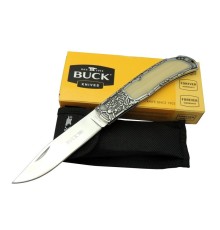 Buck Knives BK-009WY Kamp Çakı 23 cm - Sedef & Metal Saplı, Kılıflı, Kutulu