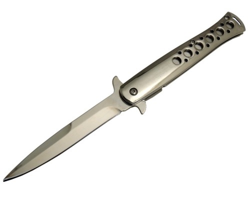 Tac-Force 1111WY Gri Yunuslu Kamp Çakı 23cm - Yarı Otomatik, Metal Sap, Kemerlikli