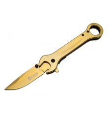 8000C Anahtar Görünümlü Gold Kamp Çakı 19 cm - Otomatik, Metal Sap