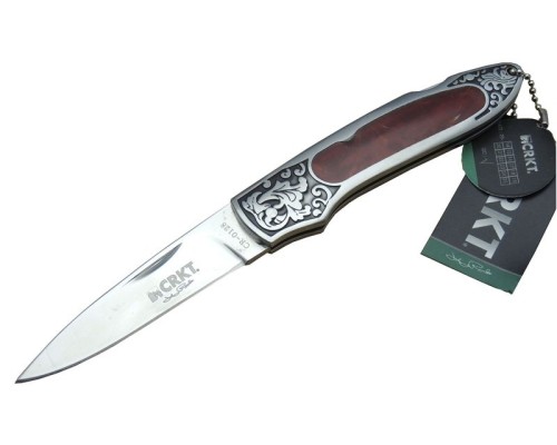 CRKT CR 0128 RD Kamp Çakı 18 cm - Metal Desenli Sap, Kılıflı, Kutulu