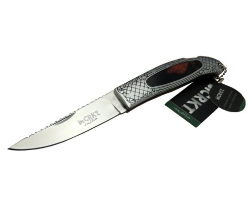 CRKT CR 0190 KHV Kamp Çakı 20 cm - Sedef & Metal İşlemeli Sap, Kılıflı, Kutulu